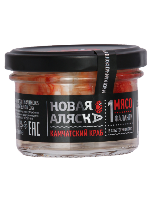 Мясо камчатского краба Новая Аляска 1 фаланга в собственном соку, 105г
