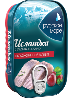 Сельдь Русское море Исландка в красновинной заливке, 115г