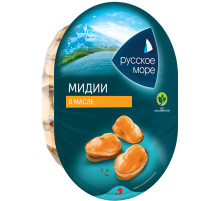 Мидии Русское море в масле, 180г