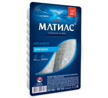 Сельдь Матиас филе оригинал слабосоленая в масле, 400г