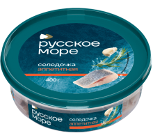 Сельдь филе-кусочки Русское море Селедочка аппетитная, 400г