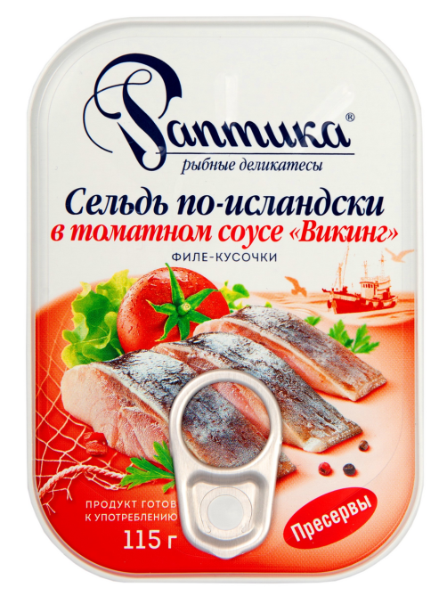 Сельдь Раптика по-исландски филе-кусочки в соусе Викинг, 115г
