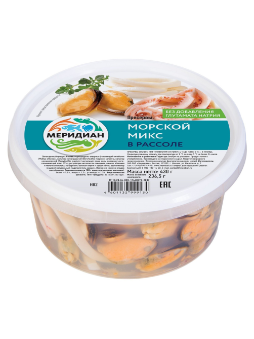 Микс морской Меридиан в рассоле, 430г