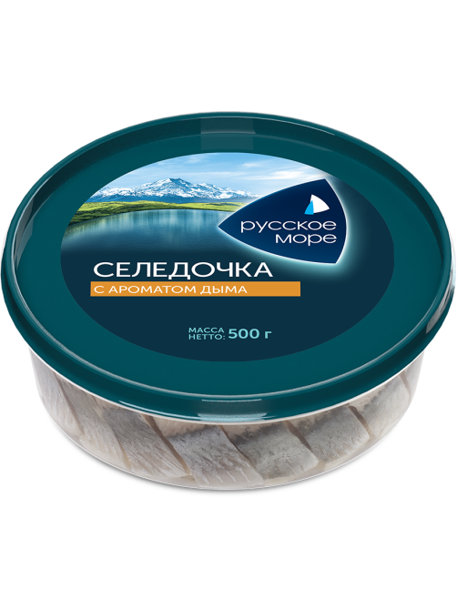 Сельдь филе-кусочки Русское море с ароматом дыма, 500г