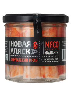 Мясо камчатского краба Новая Аляска 1 фаланга в собственном соку, 330г