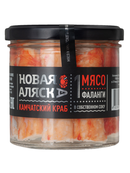 Мясо камчатского краба Новая Аляска 1 фаланга в собственном соку, 330г