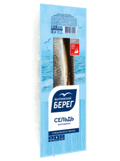 Сельдь Балтийский берег потрошеная с головой специального посола, 650г