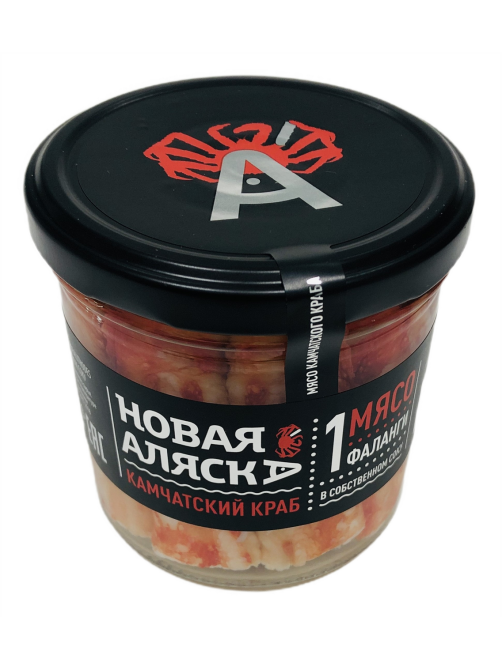 Мясо камчатского краба Новая Аляска 1 фаланга в собственном соку, 330г