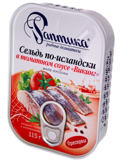 Сельдь Раптика по-исландски филе-кусочки в соусе Викинг, 115г