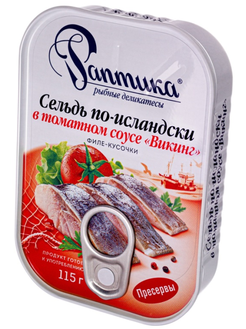 Сельдь Раптика по-исландски филе-кусочки в соусе Викинг, 115г