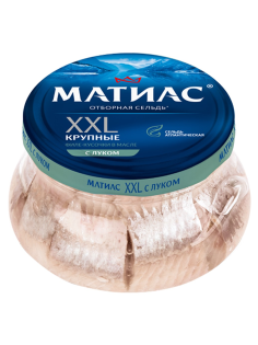 Сельдь Матиас филе-кусочки с луком, 260г