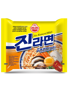 Лапша быстрого приготовления Оттоги Jin Ramen Mild неострый вкус, 120г