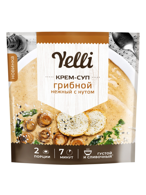Крем-суп Yelli грибной нежный с нутом, 70г