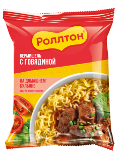 Вермишель быстрого приготовления Роллтон говяжья, 60г