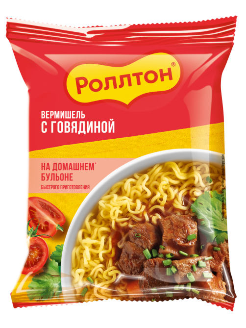 Вермишель быстрого приготовления Роллтон говяжья, 60г