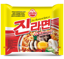 Лапша быстрого приготовления Оттоги Jin Ramen Spicy острый вкус, 120г