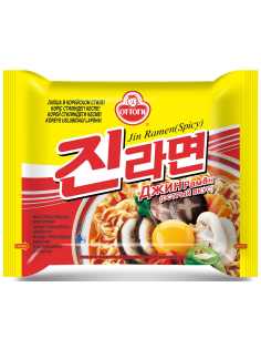 Лапша быстрого приготовления Оттоги Jin Ramen Spicy острый вкус, 120г