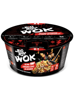 Лапша быстрого приготовления Big Bon говядина-китайский соус Wok, 85г