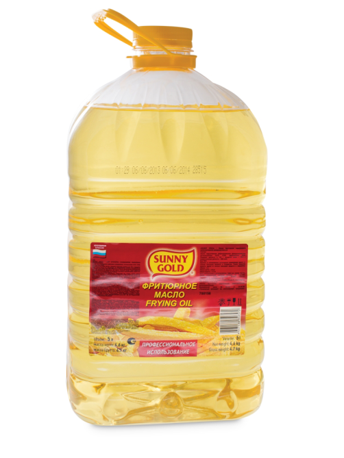 Масло подсолнечное Sunny Gold Для фритюра рафинированное дезодорированное, 5л