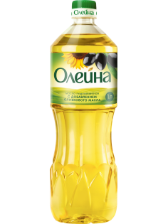 Масло подсолнечное Олейна с добавлением оливкового масла, 1л