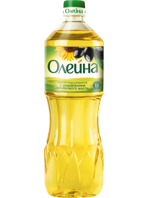 Масло подсолнечное Олейна с добавлением оливкового масла, 1л