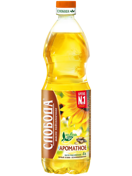 Масло подсолнечное Слобода Ароматное нерафинированное, 1л