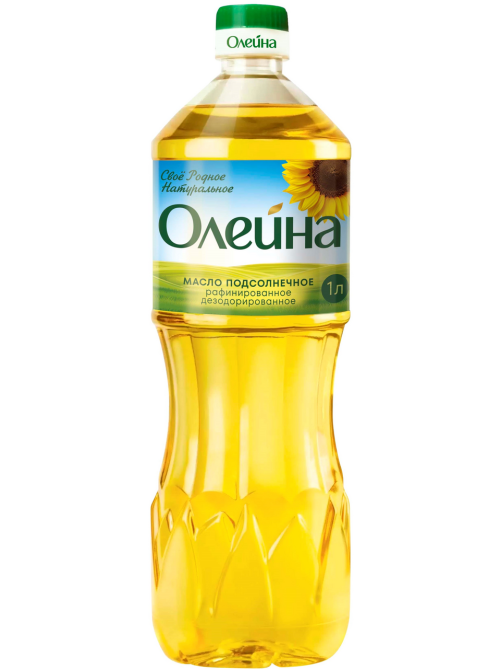 Масло подсолнечное Олейна рафинированное дезодорированное, 1л