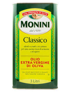 Масло оливковое Monini Classico Extra Virgin нерафинированное, 3л