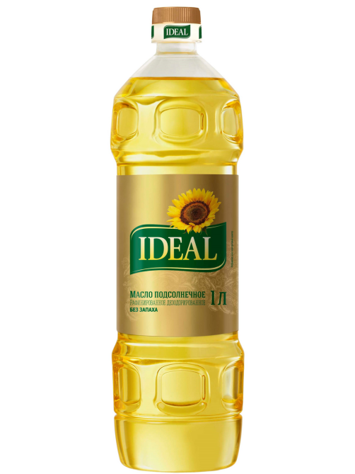 Масло подсолнечное Ideal рафинированное дезодорированное, 1л