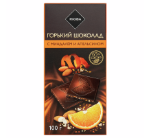 RIOBA Шоколад горький миндаль, цукаты, апельсин, 100г