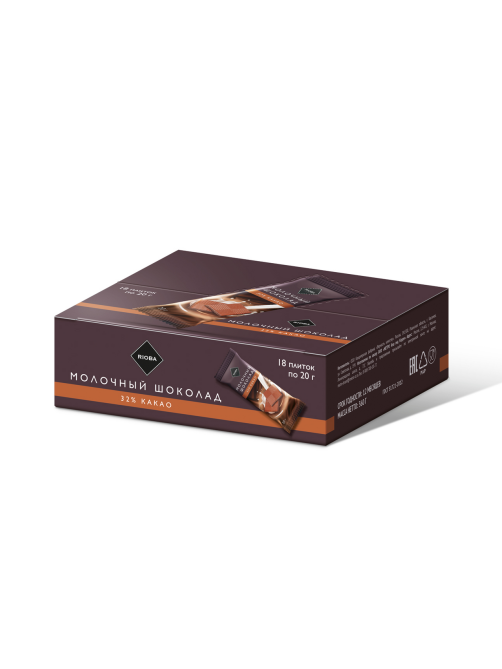 RIOBA Шоколад молочный 32% какао, 20г x 18 шт