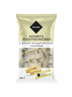 RIOBA Конфеты мультизлаковые с белой глазурью, 500г