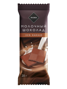 RIOBA Шоколад молочный 32% какао, 20г