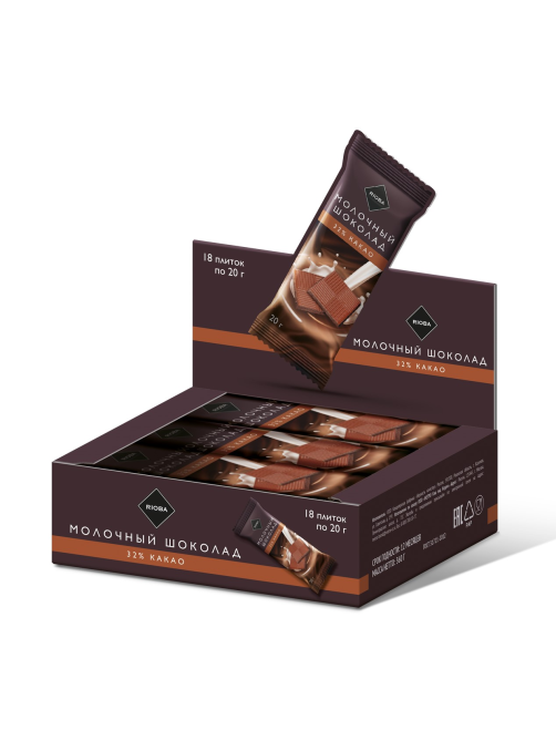 RIOBA Шоколад молочный 32% какао, 20г