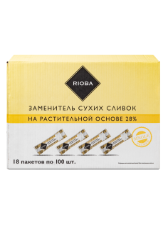 RIOBA Заменитель сухих сливок растительная основа 28% в стиках (2.5г x 100шт), 250г