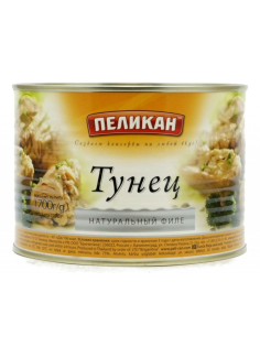 Тунец Пеликан филе натуральный в собственном соку, 1.7кг