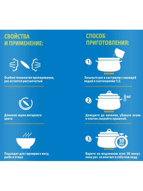 Крупа рис Мистраль Янтарь длиннозерный пропаренный, 5кг