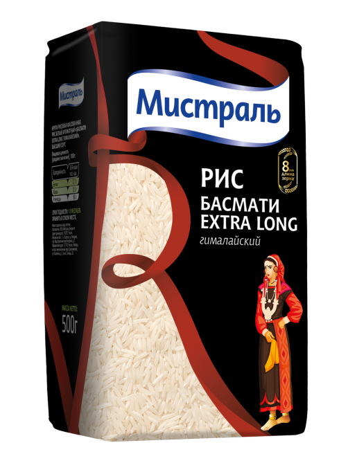Крупа рис Мистраль Басмати Extra Long, 500г