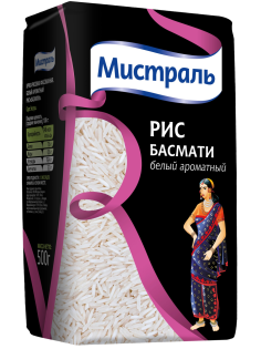 Крупа рис Мистраль Басмати ароматный, 500г