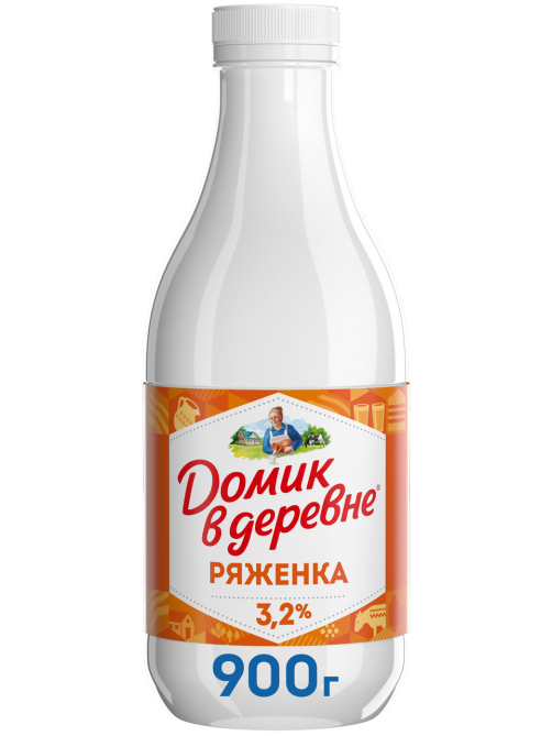 Ряженка Домик в деревне из топленого молока 3.2%, 900г