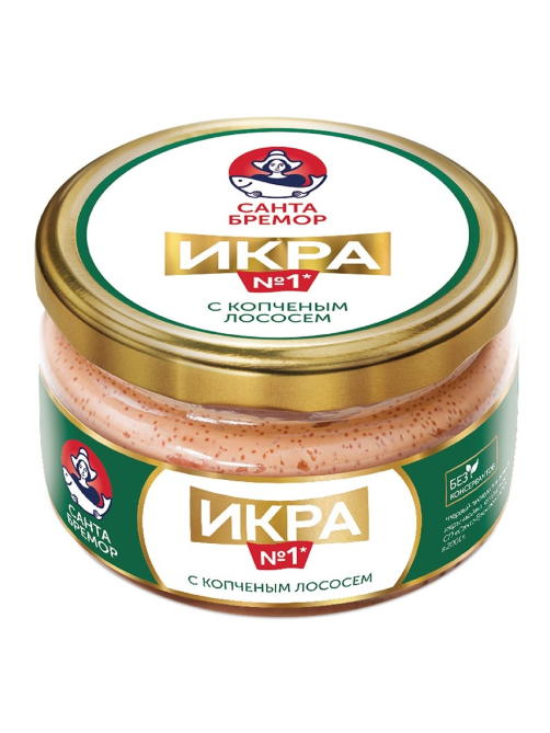 Икра деликатесная Санта Бремор с копченым лососем, 180г