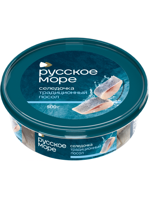 Сельдь филе-кусочки Русское море Традиционный посол в масле, 500г
