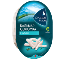 Кальмар Русское море соломка в заливке, 180г
