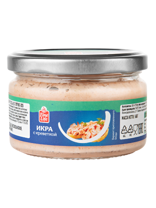 Fine Life Икра деликатесная с креветкой, 160г