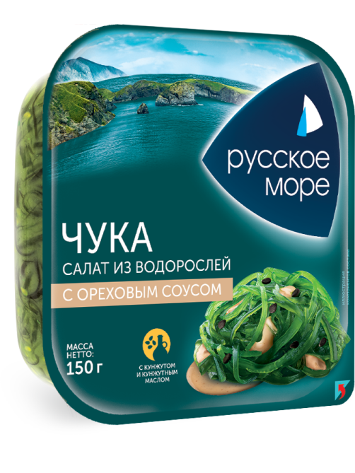 Салат Чука Русское море из морских водорослей с ореховым соусом, 150г