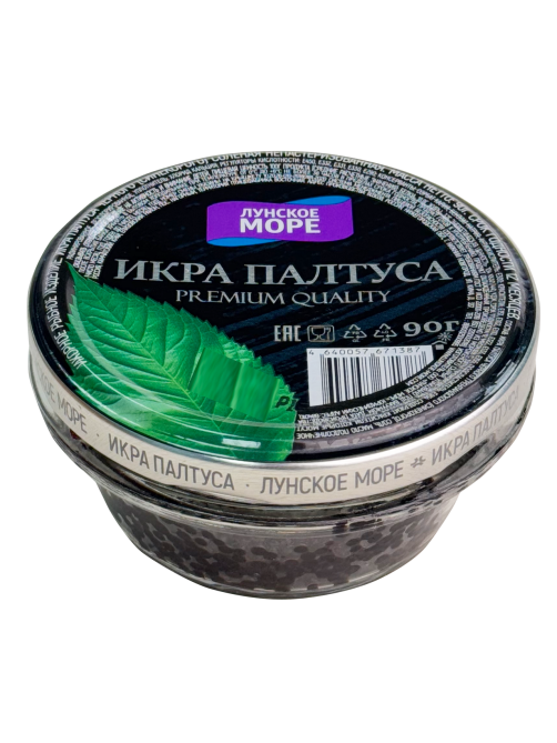 Икра палтуса Лунское море черная, 90г