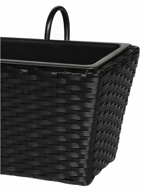 METRO PROFESSIONAL Балконный ящик Барбадос черный 52 x 21 x 23см