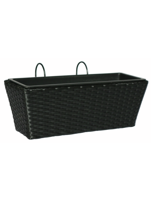 METRO PROFESSIONAL Балконный ящик Барбадос черный 52 x 21 x 23см