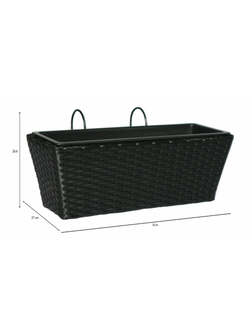 METRO PROFESSIONAL Балконный ящик Барбадос черный 52 x 21 x 23см