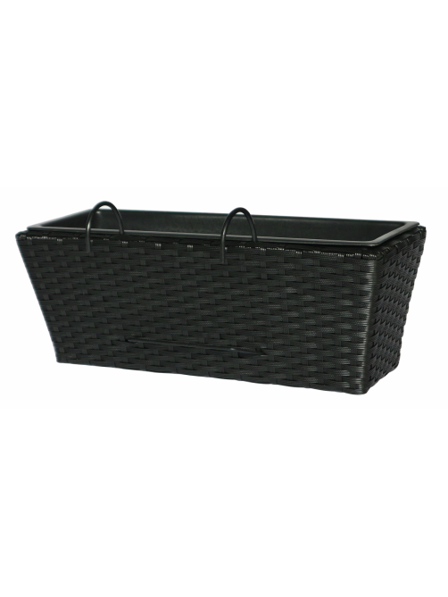 METRO PROFESSIONAL Балконный ящик Барбадос черный 52 x 21 x 23см